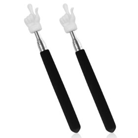 2Pcs Telescopic Teachers Pointer, Extendable Hand Pointer Finger Pointer Stick, Mini Retractable Classroom Pointer for Elementary School Kindergarten Teacher, Classroom Supplies...
