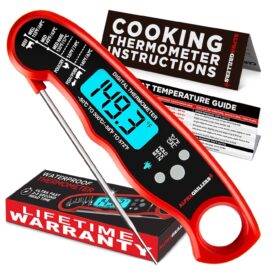 Alpha Grillers Meat Thermometer Digital - Instant Read Food Thermometer for Cooking Grilling Air Fryer Griddle Probe Kitchen Gadgets Essentials BBQ Accessories Grill Gifts for...