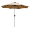 Blissun 9' Outdoor Patio Umbrella, Outdoor Table Umbrella, Yard Umbrella, Market Umbrella with 8 Sturdy Ribs, Push Button Tilt and Crank