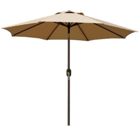 Blissun 9' Outdoor Patio Umbrella, Outdoor Table Umbrella, Yard Umbrella, Market Umbrella with 8 Sturdy Ribs, Push Button Tilt and Crank