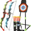 Bow and Arrow Set for Kids, 2-Pack LED Light Up Archery Set with 20 Suction Cup Arrows, Indoor and Outdoor Toy for Boys Girls Age 4-8 8-12 with Standing Target&2 Quivers,...