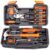 CARTMAN 39 Piece Tool Set General Household Hand Kit with Plastic Toolbox Storage Case Orange
