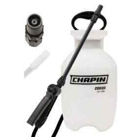 Chapin 20000 Made in USA 1 -Gallon Lawn and Garden Pump Pressured Sprayer, for Spraying Plants, Garden Watering, Weeds and Pests, Polypropylene, Translucent White