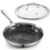 Cooks Standard Hybrid Nonstick Frying Pan, 12-Inch Skillet, Multi-Ply Clad Stainless Steel Fry Pan with Tempered Glass Lids, Oven Safe, Compatible with All Stovetops
