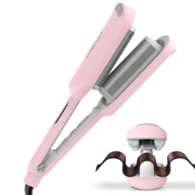 Curling Iron Hair Crimper Waver - TYMO ROVY Beach Waves Curling Wand, Ionic Deep Waver Hair Curler Tool with Ceramic 3 Barrel for Women, Dual Voltage, Anti-Scald, Easy to Use,...