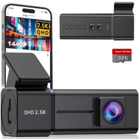 Dash Cam, 2.5K WiFi Dash Camera for Cars, E-YEEGER Mini Dashcam with App, Front Car Camera, G-Sensor, Loop Recording, Night Vision, 24H Parking Mode, 32G SD Card Included,...