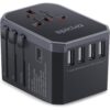EPICKA Universal Travel Adapter, European Travel Plug Adapter - International Power Adapter Worldwide Charger with USB-C & 4 USB Ports, Travel Essentials for Italy, Japan,...