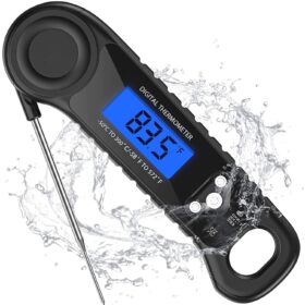 Meat Thermometer Digital, Instant Read Food Thermometer - Waterproof w/Backlight for Cooking Deep Fry BBQ Grill Smoker Roast and Candy Thermometer, Camping & Kitchen Essentials