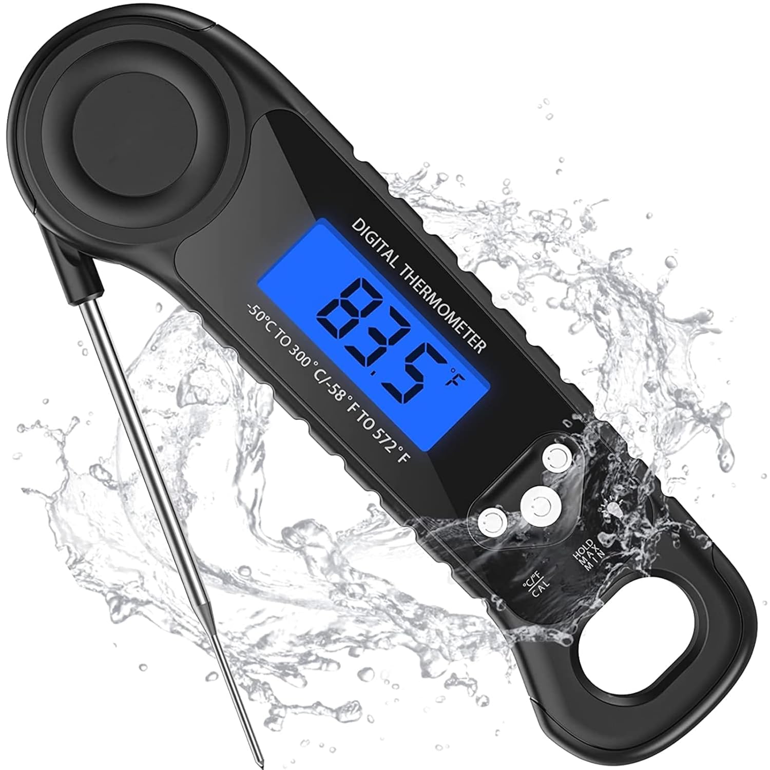 Meat Thermometer Digital, Instant Read Food Thermometer - Waterproof w/Backlight for Cooking Deep Fry BBQ Grill Smoker Roast and Candy Thermometer, Camping & Kitchen Essentials