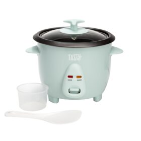 Mini Rice Cooker with Removable Nonstick Bowl and Auto Keep Warm Function, Great For Soups, Stews, Grains and Oats, 6 Cups Cooked (3 Cups Uncooked), 1.5-Quart, Aqua