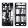 Nail Clippers Set Fingernail and Toenail Clipper Cutters, Manicure Pedicure Kit 18 Pieces Stainless Steel Professional Grooming Kits, Nail Care Tools with Luxurious Travel Case