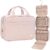 NISHEL Travel Toiletry Bag for women, Portable Hanging Organizer for Travel-Sized Shampoo, Conditioner, Brushes Set, makeup Accessories, Medium Size, Pink
