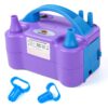 NuLink Balloon Pump Electric Portable Dual Nozzle Air Pump for Balloons Blower Pump Inflator for Decoration, Birthday Party [110V~120V, 600W, Purple]