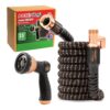 Pocket Hose Copper Bullet Expandable Garden Hose 25 FT w/10 Pattern Thumb Spray Nozzle AS-SEEN-ON-TV 650psi 3/4 in Patented Lead-Free Ultra-Lightweight Solid Copper Anodized...
