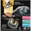 Sheba Perfect Portions Wet Cat Food Cuts in Gravy Variety Pack, Sustainable Salmon, Sustainable Tuna, and Delicate White Fish & Tuna Entree, 2.6 oz., Twin-Pack Trays, (24 Count,...