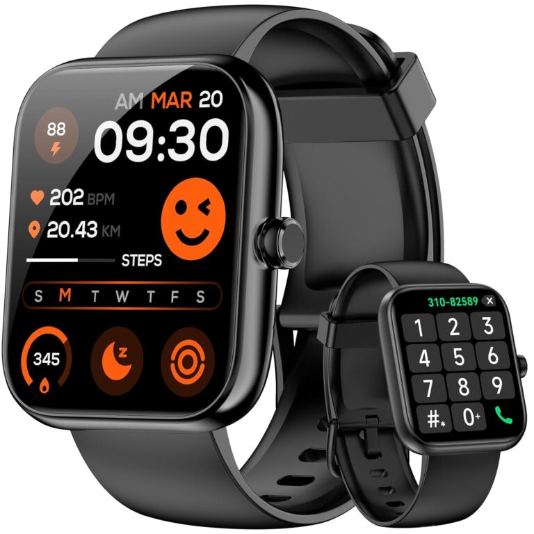 Smart Watch for Men Women, Alexa Built-in Fitness Tracker with Call Function & 1.83" HD Touchscreen, Heart Rate/Sleep Monitor, 100 Sport Modes, IP68 Waterproof, iOS Android...