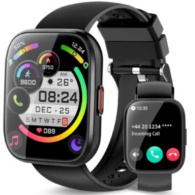 Smart Watch for Men Women Bluetooth Call, 1.85" HD Touch Screen Fitness Watch with Sleep Heart Rate Monitor, 112+ Sports Modes, IP68 Waterproof Activity Trackers for Android...