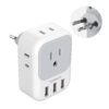 TESSAN Switzerland Travel Plug Adapter, Type J Switzerland Power Adapter with 4 Outlets 3 USB (2 USB-C), Swiss Plug for US to Rwanda Jordan Liechtenstein Madagascar, Travel...