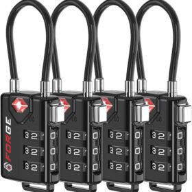 TSA Approved Cable Luggage Locks, Re-settable Combination with Alloy Body
