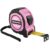 WORKPRO 25FT Pink Tape Measure, 1/8 Fractions Easy Read Measuring Tape, Retractable Nylon Coating Measurement Tape Accuracy 1/32, Magnetic Hook, Belt Clip, Rubber Protective Casing
