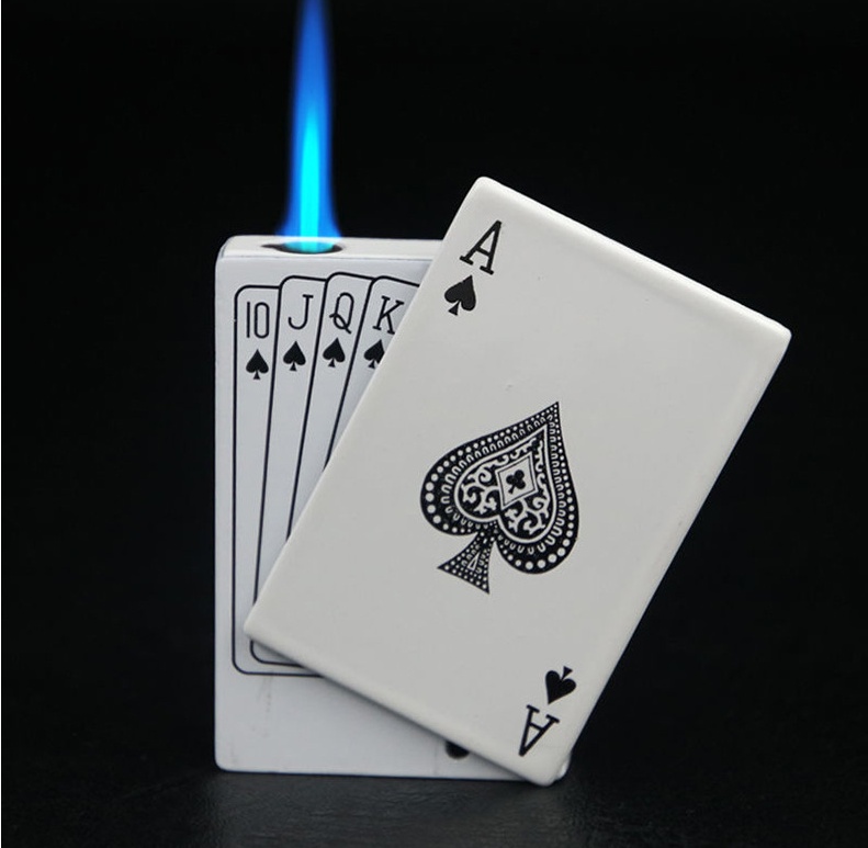 Poker Card Metal Windproof Straight Forward Creative Personalized Lighter - Image 9