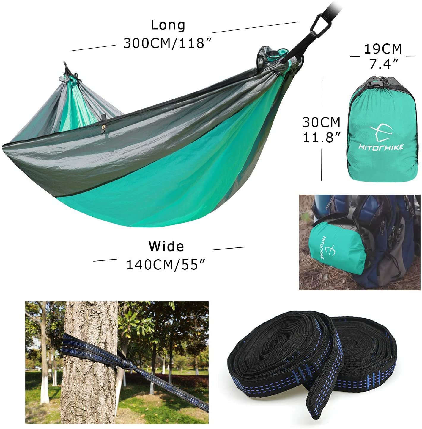 Backpacking Hammock - Portable Nylon Parachute Outdoor Double Hammock - Image 8