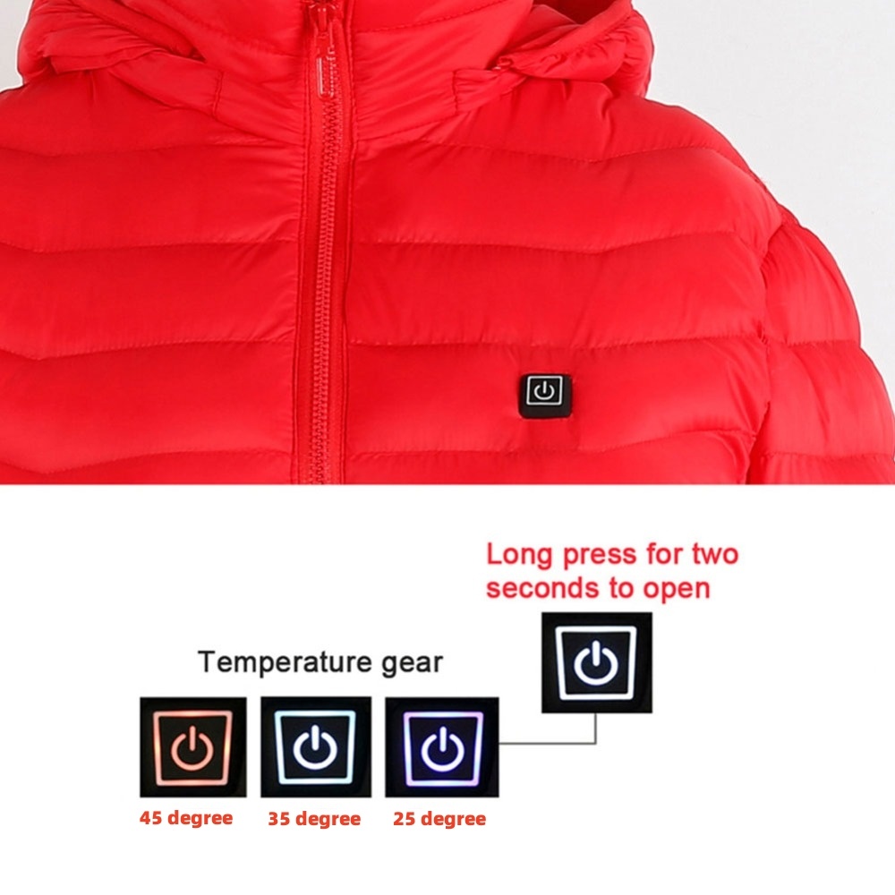 Winter Heated Jacket USB Electric Cotton Coat Zip-up Heater Thermal Clothing Heating Vest For Men - Image 5