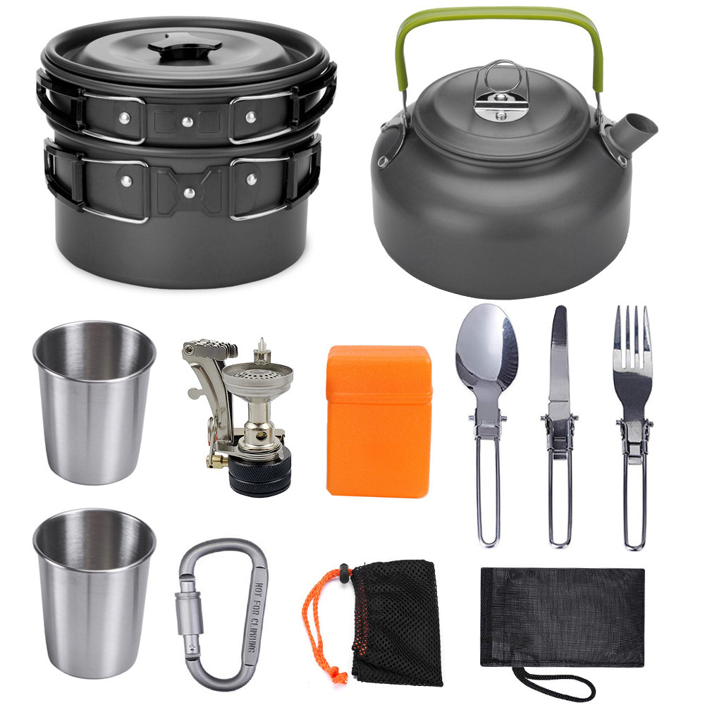 Camping Cookware Kit Outdoor Cooking Set Aluminum Equipment Outdoor Pot Travel Tableware Kitchen Hiking Picnic BBQ - Image 3