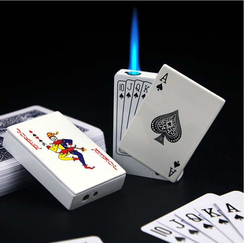 Poker Card Metal Windproof Straight Forward Creative Personalized Lighter