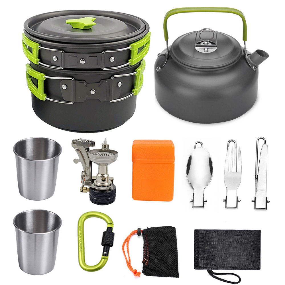 Camping Cookware Kit Outdoor Cooking Set Aluminum Equipment Outdoor Pot Travel Tableware Kitchen Hiking Picnic BBQ - Image 4
