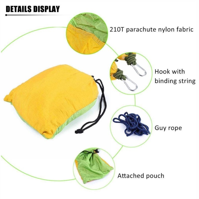 Backpacking Hammock - Portable Nylon Parachute Outdoor Double Hammock - Image 3