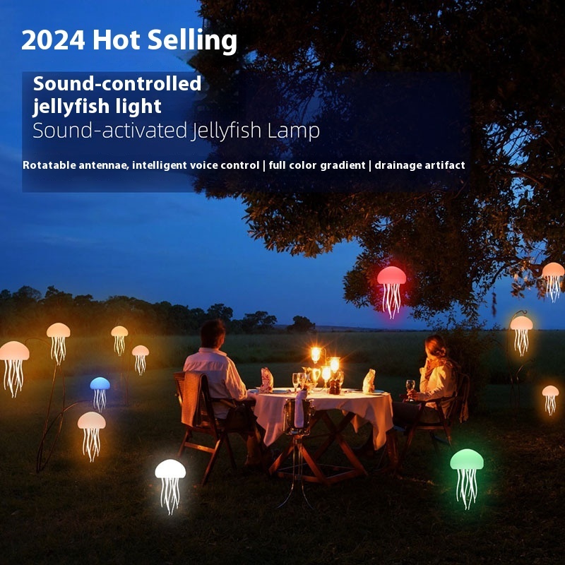 Jellyfish Mood Lamp LED Jellyfish Night Light Portable Jellyfish Lamp Jellyfish Decorations Smart Table Lamp For Bedside Desk - Image 4
