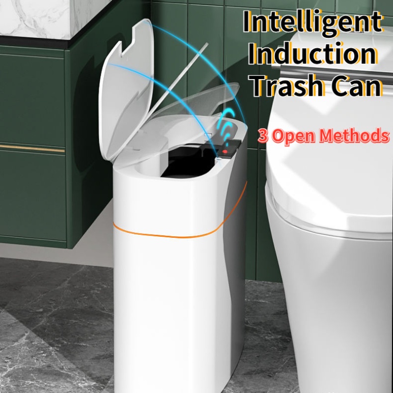 Smart Trash Can With Lid For Bedroom And Living Room Kitchen Storage Box Trash Can Induction Small Car Box Automatic Smart Dustbin Smart Trash Bin - Image 2