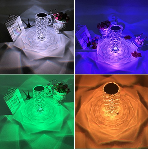 Creative Crystal Diamond Table Lamp Rechargeable Acrylic Bedroom Bedside - Image 6