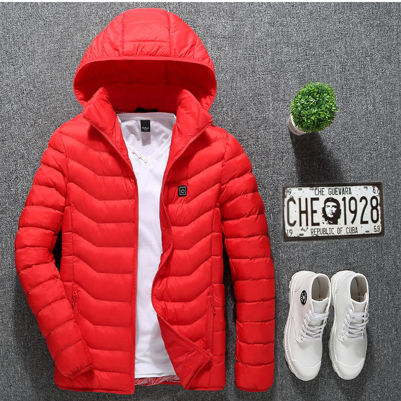 Winter Heated Jacket USB Electric Cotton Coat Zip-up Heater Thermal Clothing Heating Vest For Men - Image 10